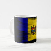 Moldova flag brush stroke, national flag kaffeetasse (Vorderseite Links)