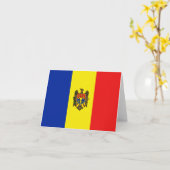 Moldova Flag Notecard Karte (Gelbe Blume)