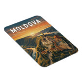 Moldova Illustration Reise Kunst Vintage Magnet (Rechte Seite)
