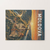 Moldova Illustration Reise Kunst Vintage Puzzle (Horizontal)