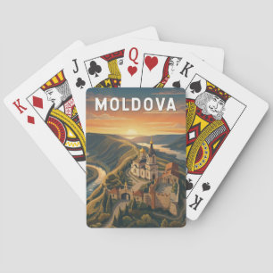 Moldova Illustration Reise Kunst Vintage Spielkarten