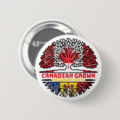 Moldova Moldovan Canadian Canada Tree Roots Flag Button (Vorne & Hinten)