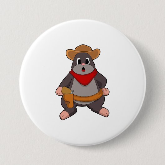 Mole als Cowboy Button (Vorderseite)