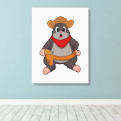 Mole als Cowboy Leinwanddruck (Insitu (Holzboden))
