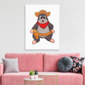 Mole als Cowboy Leinwanddruck (Insitu (Wohnzimmer))