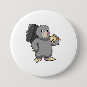 Mole als Handyman mit Hammer Button