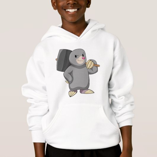 Mole als Handyman mit Hammer Hoodie (Vorderseite)