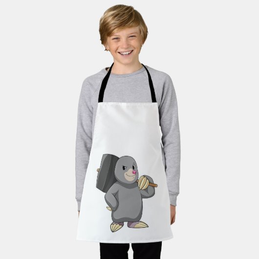 Mole als Handyman mit Hammer Schürze (Getragen)