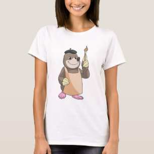 Mole als Maler mit Pinsel T-Shirt