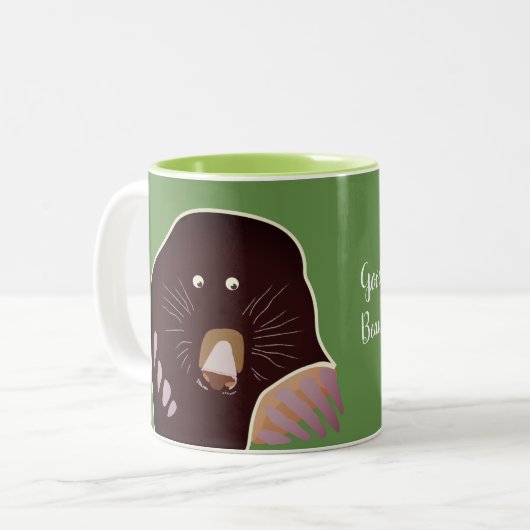 Mole and Butterfly Gute morgendliche Tasse (Vorderseite Links)