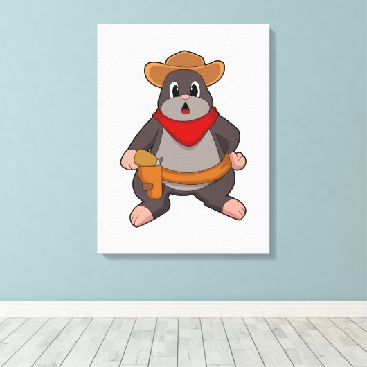 Mole as Cowboy Leinwanddruck (Insitu (Holzboden))