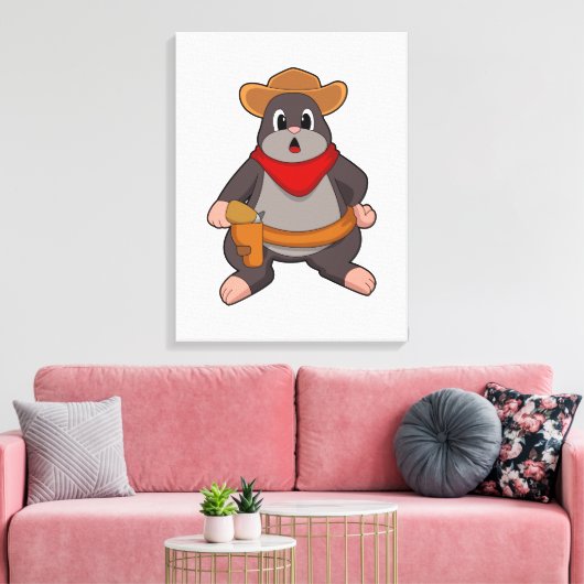 Mole as Cowboy Leinwanddruck (Insitu (Wohnzimmer))
