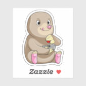 Mole as Gamer mit Joystick Aufkleber (Blatt)