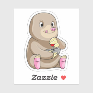 Mole as Gamer mit Joystick Aufkleber