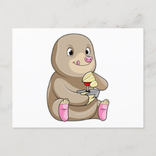 Mole as Gamer mit Joystick Postkarte