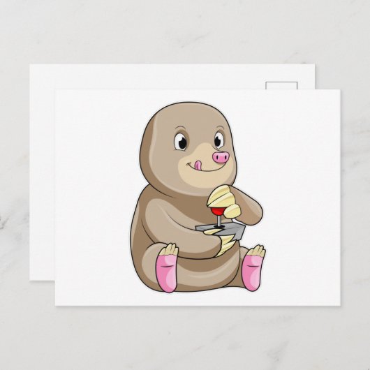 Mole as Gamer mit Joystick Postkarte (Vorne/Hinten)