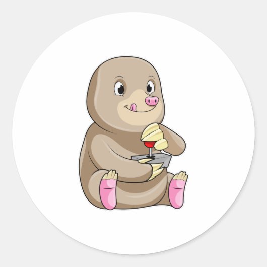 Mole as Gamer mit Joystick Runder Aufkleber (Vorderseite)