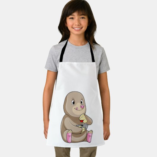 Mole as Gamer mit Joystick Schürze (Insitu)