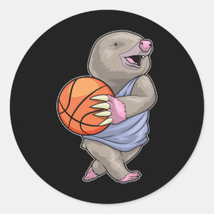 Mole Basketball Basketball Basketball Runder Aufkleber