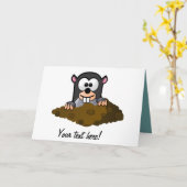 Mole Cartoon Karte (Gelbe Blume)