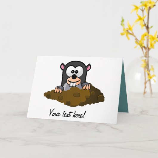 Mole Cartoon Karte (Gelbe Blume)