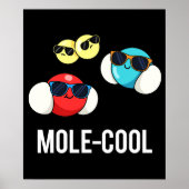 Mole-Cool Funny Molecule Pun Dark BG Poster (Vorne)