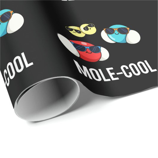 Mole-Coole Funny Molecule Pun Dark BG Geschenkpapier (Rolleneckpunkt)