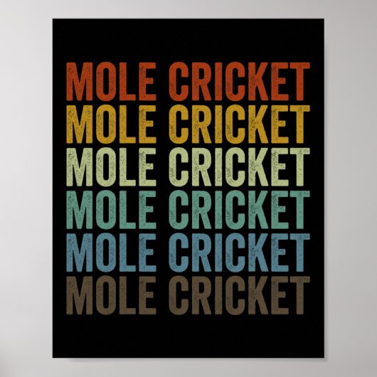 Mole Cricket Retro  Poster (Vorne)