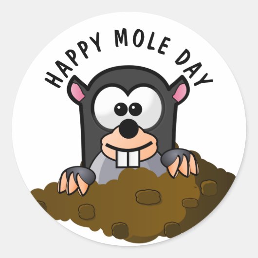 Mole Day Runder Aufkleber (Vorderseite)