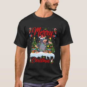Mole Frohe Weihnachtsbaum Lighting Santa Mole Xmas T-Shirt
