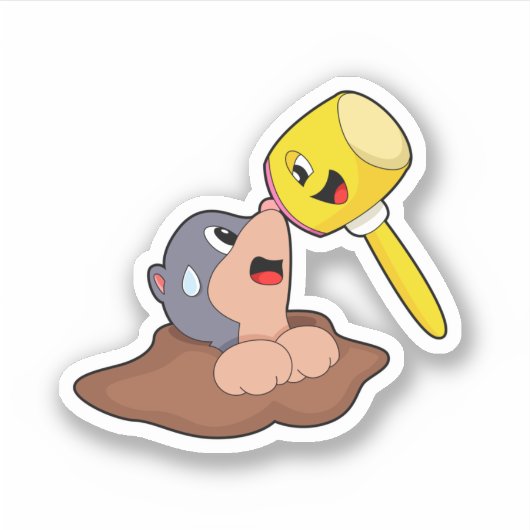 Mole Hammer Aufkleber (Vorderseite)