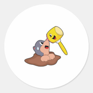 Mole Hammer Runder Aufkleber