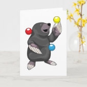 Mole Juggler Juggle Karte (Gelbe Blume)