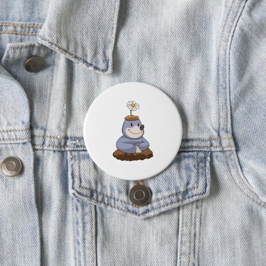 Mole mit Daisy-Blume Button (Beispiel)