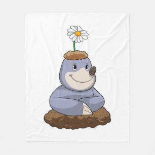 Mole mit Daisy-Blume Fleecedecke