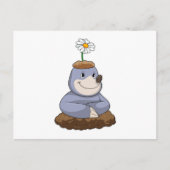 Mole mit Daisy-Blume Postkarte (Vorderseite)