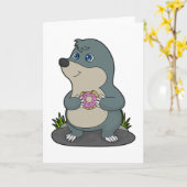 Mole mit Donut Karte (Gelbe Blume)