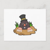 Mole mit Molehill & Hat Postkarte (Vorderseite)