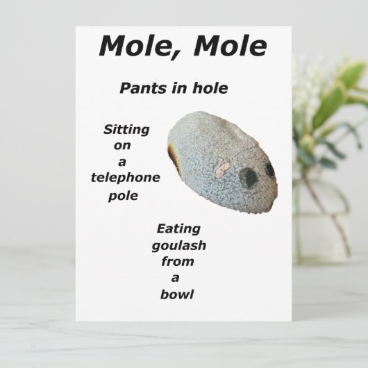 Mole, Mole Poster Feiertagskarte (Stehend Vorderseite)