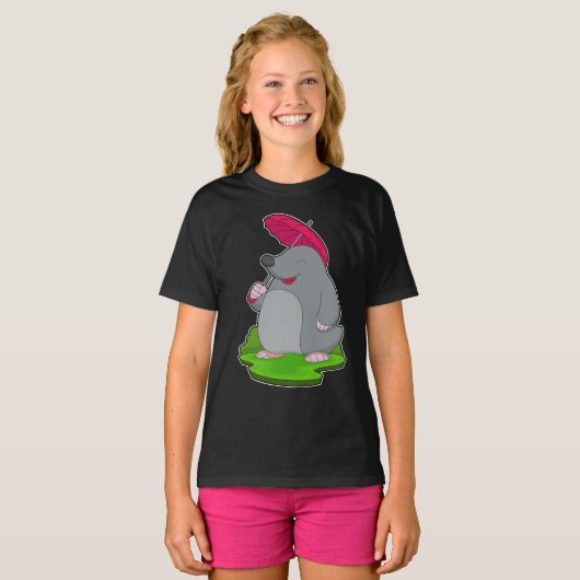 Mole Regenschirm T-Shirt (Vorne ganz)