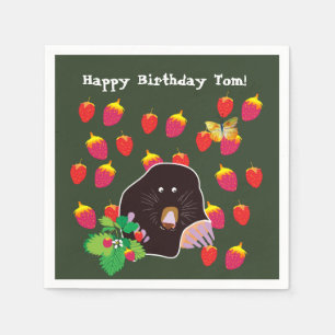 Mole Spring Strawberries Custom Serviette