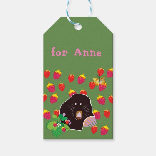 Mole Strawberries Custom Gift Tags Geschenkanhänger (Vorderseite)