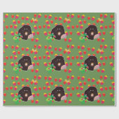 Mole Strawberries Wrapping Paper Geschenkpapier (Flach)