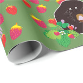 Mole Strawberries Wrapping Paper Geschenkpapier (Rolleneckpunkt)