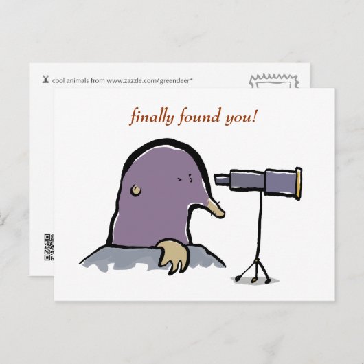 Mole und Teleskop - anpassbar Postkarte (Vorne/Hinten)