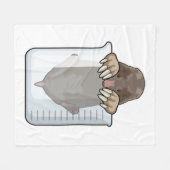 Mole with Measuring cup Fleecedecke (Vorderseite (Horizontal))