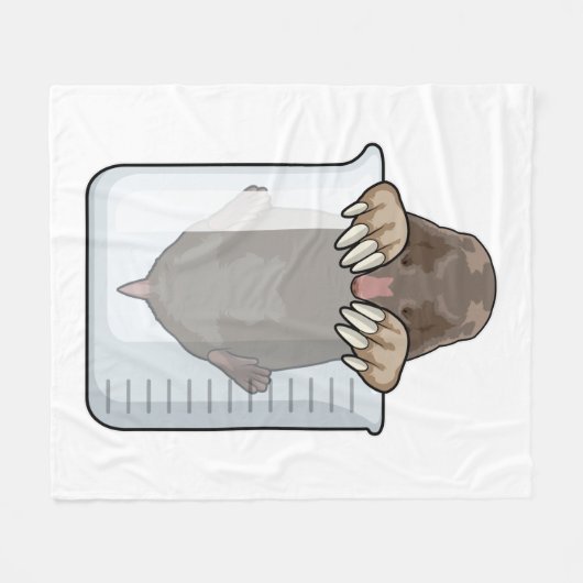 Mole with Measuring cup Fleecedecke (Vorderseite (Horizontal))
