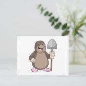 Mole with Shovel Postkarte (Stehend Vorderseite)