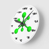 Molecule Clock - Green Runde Wanduhr (Winkel)