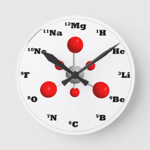 Molecule Clock - Rot Runde Wanduhr